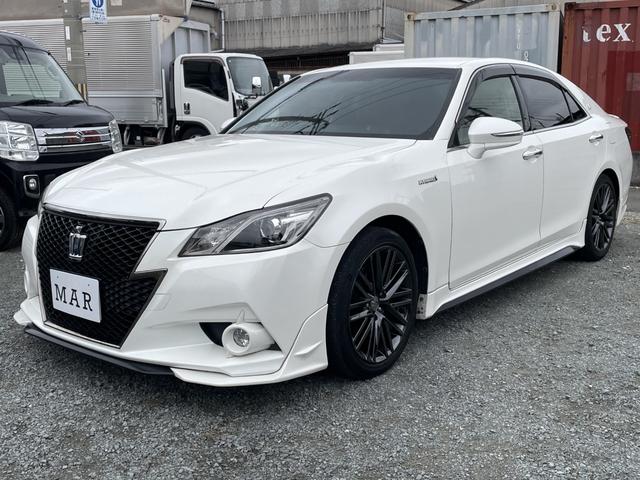 クラウンハイブリッド アスリートＳ　ブラックスタイル　ＴＲＤエアロ／革シート／純正ナビ・フルセグ／ＤＶＤ再生／バックカメラ／ＥＴＣ／スマートキー×２個／トランクイージークローザー／禁煙車／エアシート・シートヒーター／車検９年８月／ＴＶキット／１８アルミ（52枚目）