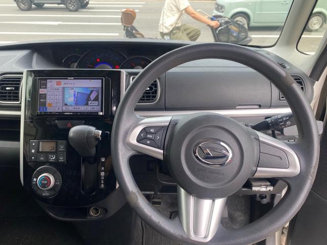 タント カスタムＸ　ＳＡＩＩ　片側パワースライドドア／フルセグＴＶナビ／禁煙車／バックカメラ／オートライト／オートエアコン／純正１４インチアルミホイール／アイドリングストップ／スマートキー（5枚目）