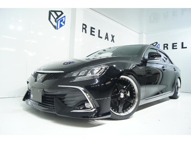 マークX 250G 新品モデリスタフロントスポイラー 新品3眼シーケンシャルヘッドライト 新品19インチホイール 新品タイヤ 新品フルタップ減衰力調整付車高調 ETC パワーシート バックカメラ 社外ナビ 後期型(2枚目)