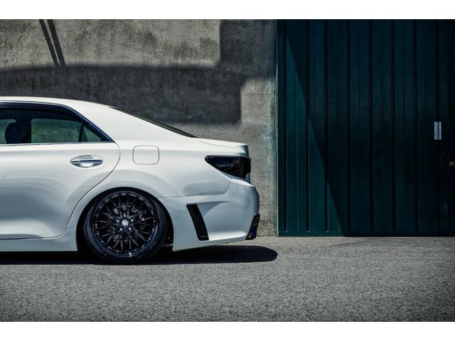 マークX 250G 新品モデリスタフロントスポイラー 新品3眼シーケンシャルヘッドライト 新品19インチホイール 新品タイヤ 新品フルタップ減衰力調整付車高調 ETC パワーシート バックカメラ 社外ナビ 後期型(55枚目)