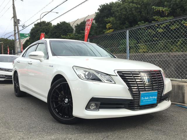 クラウンハイブリッド ロイヤルサルーンG プリクラッシュ 純正ナビ 地デジ Bモニター 電動サンシェイド 検査9年3月まで(4枚目)