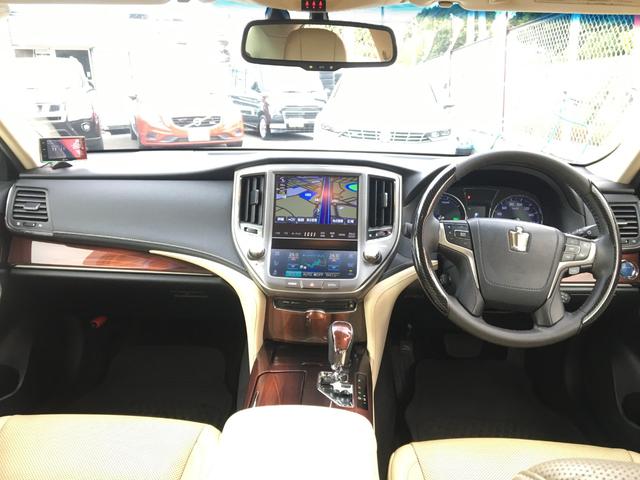 クラウンハイブリッド ロイヤルサルーンG プリクラッシュ 純正ナビ 地デジ Bモニター 電動サンシェイド 検査9年3月まで(14枚目)