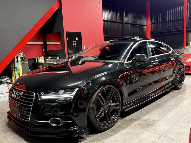 A7スポーツバック 2.0TFSIクワトロ Sラインパッケージ 4WD VOSSEN20インチAW 新品MARVINローダウンサス サンルーフ 社外4本出しマフラー(10枚目)