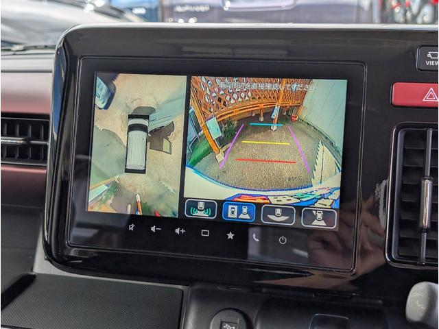 スペーシアカスタム ハイブリッドＸＳターボ　２トーンカラー／ターボ／全方位モニター／大型ナビフルセグＴＶバックカメラブルートゥース／衝突軽減ブレーキサポート／両側パワースライドドア／１オーナー／両席シートヒーター／禁煙車／Ｃセンサー／クルコン／（3枚目）