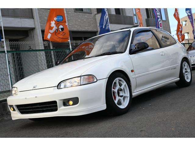 シビック SiRII ユーザー買取 VTEC B18C 5MT サンルーフ P1レーシング15インチAW 新品BSタイヤ4本 ゼロファ新品ヘッドライト&フォグ DIXCEL新品Bロータ&パッド RECAROフルバケ(50枚目)