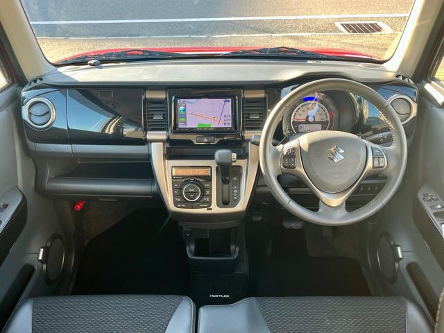 ハスラー ＪスタイルＩＩターボ　社外ナビ　フルセグテレビ　ターボ　衝突軽減　パドルシフト　コンビシート　クルコン　スマートキー　ＨＩＤヘッドライト　フォグ　シートヒーター　アイストップ　純正アルミ（10枚目）