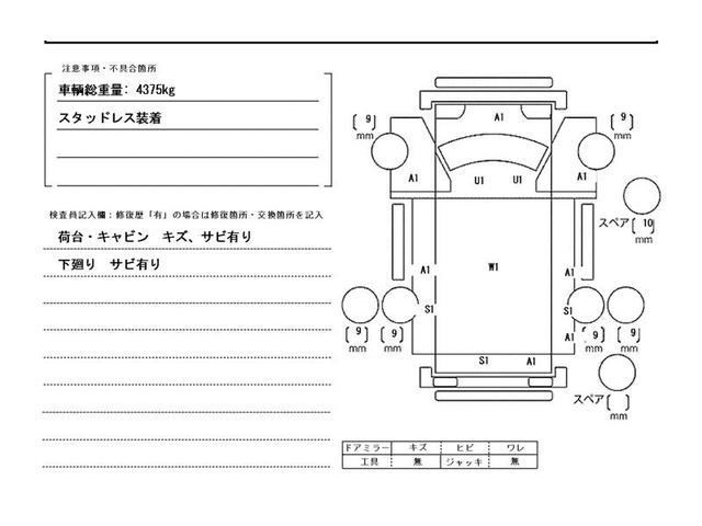 キャンター ２ｔ積・ＡＴ・平ボディ・１０尺・５ｔ未満・メッキパーツ　・２ｔ積・ＡＴ・平ボディ・１０尺・５ｔ未満・メッキパーツ・衝突軽減ブレーキ・車線逸脱警報装置・左電格ミラー・ＥＴＣ・Ｂｌｕｅｔｏｏｔｈ付オーディオ・キーレス・荷台内寸　Ｌ３１１９　Ｗ１６２９　Ｈ３７０（47枚目）