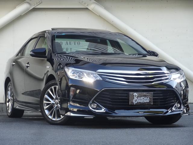 カムリ ハイブリッド Gパッケージ・プレミアムブラック サンルーフ モデリスタエアロ ハーフレザー クルコン 運転席パワーシート 純正SDナビ スマートキー 障害物センサー Pスタート 純正AW 革巻コンビハンドル バックカメラ Bluetooth(4枚目)