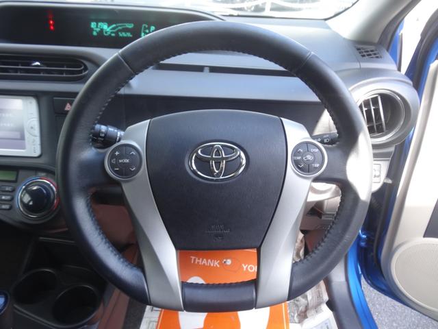 アクア G スマートキー プッシュスタート 革ハンドル ステリモ 純正ナビ Bカメ BT接続 ETC オートライト(14枚目)