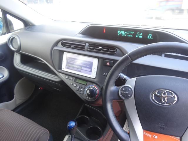 アクア G スマートキー プッシュスタート 革ハンドル ステリモ 純正ナビ Bカメ BT接続 ETC オートライト(22枚目)