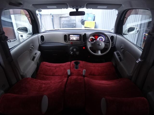 キューブ １５Ｘ　パーティーレッドセレクション　スマートキー　プッシュスタート　純正ＨＤＤナビ　ＥＴＣ　バックカメラ　Ｂｌｕｅｔｏｏｔｈ　ベンチシート　ＣＤ　ＤＶＤ　ＡＵＸ　ミュージックサーバー　レベライザー　ワンセグＴＶ（3枚目）