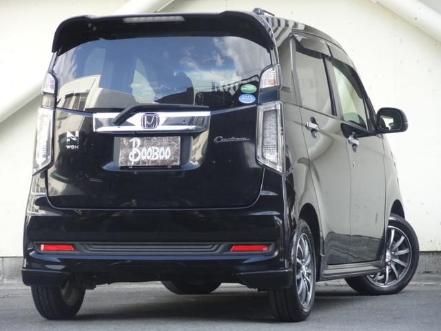 N-WGNカスタム G・Lパッケージ クルーズコントロール ハーフレザーシート スマートキー プッシュスタート 革巻きハンドル 社外メモリナビ バックカメラ ETC フロントフォグライト オートライト オートエアコン 純正14インチアルミ(2枚目)