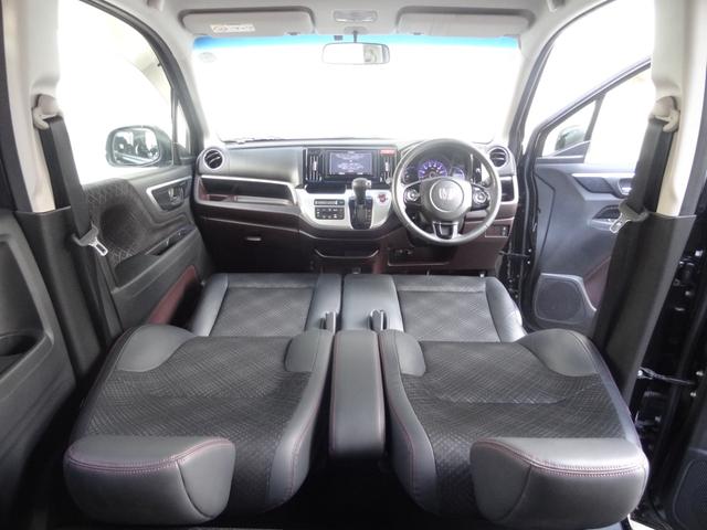 N-WGNカスタム G・Lパッケージ クルーズコントロール ハーフレザーシート スマートキー プッシュスタート 革巻きハンドル 社外メモリナビ バックカメラ ETC フロントフォグライト オートライト オートエアコン 純正14インチアルミ(3枚目)