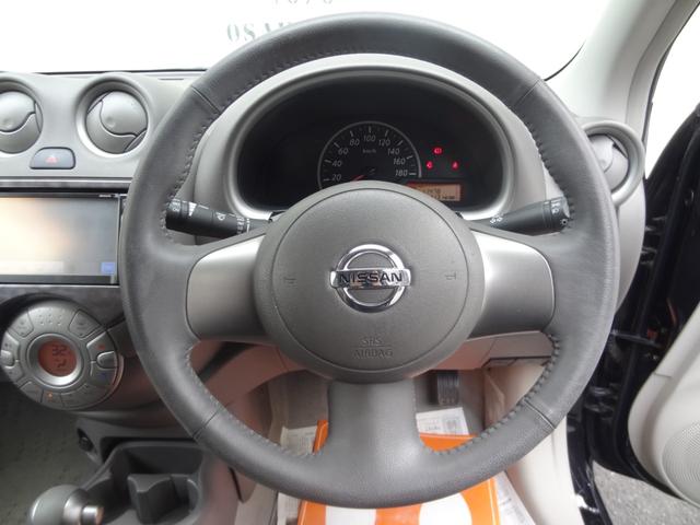 マーチ ボレロ　スマートキー　Ｐスタート　純正ＡＷ　純正ナビ　Ｂｌｕｅｔｏｏｔｈ　バックカメラ　革巻ハンドル　ワンセグＴＶ　ＥＴＣ　ＣＤ　ＤＶＤ　オートエアコン　アイドリングストップ（13枚目）