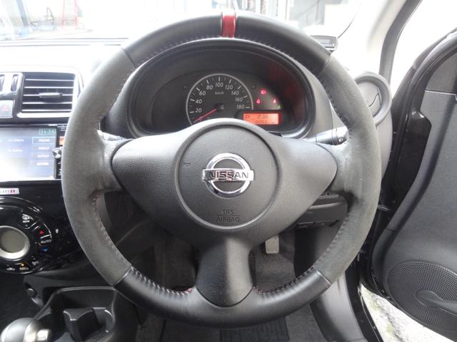 マーチ ニスモ　ニスモ純正フルエアロ　純正１６インチＡＷ　スマートキー　Ｐスタート　純正ナビ　ＢＴ接続　フルセグ　Ｂカメ　Ｒフォグ　革巻ハンドル　オートライト　オートエアコン（17枚目）