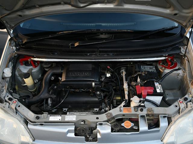 ミラ Ｌ　５ＭＴ　ＷｉｒｕｓＷｉｎレーシングマフラー　フルタップ車高調　社外１５インチアルミ　タイヤ残溝７分山　タワーバー　牽引フック　ディープコーンステアリング　社外シフトノブ　社外タコメーター　ＥＴＣ（25枚目）