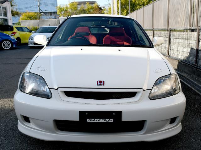 シビック タイプR 後期型 軽量ボンネット TEIN車高調 2ピーススリットローター ブレーキメッシュライン 無限マフラー 無限エアクリBOX DC2エキマニ FRタワーバー ピラーバー 純正赤RECARO 純正バイザー(5枚目)