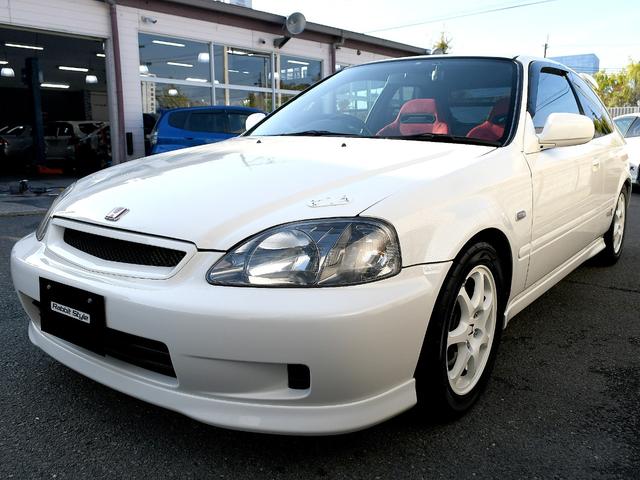 シビック タイプR 後期型 軽量ボンネット TEIN車高調 2ピーススリットローター ブレーキメッシュライン 無限マフラー 無限エアクリBOX DC2エキマニ FRタワーバー ピラーバー 純正赤RECARO 純正バイザー(6枚目)