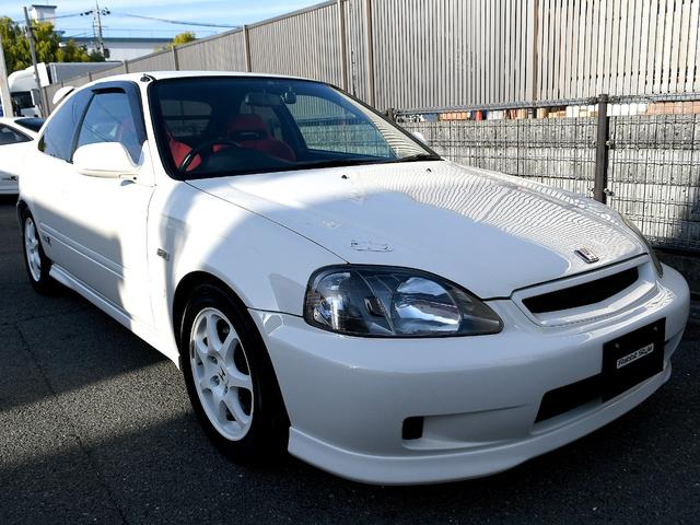 シビック タイプR 後期型 軽量ボンネット TEIN車高調 2ピーススリットローター ブレーキメッシュライン 無限マフラー 無限エアクリBOX DC2エキマニ FRタワーバー ピラーバー 純正赤RECARO 純正バイザー(15枚目)