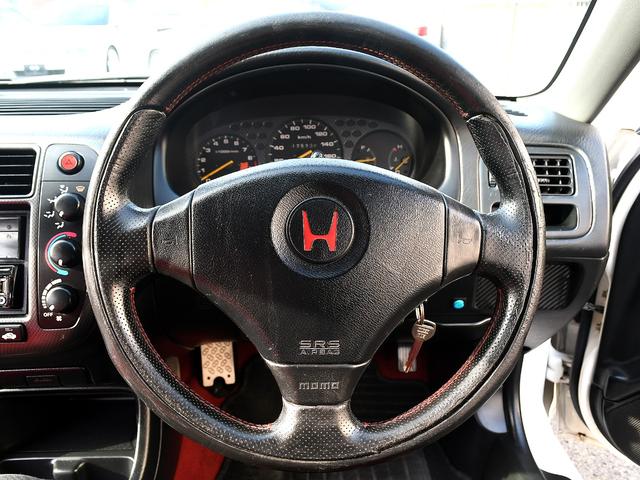 シビック タイプR 後期型 軽量ボンネット TEIN車高調 2ピーススリットローター ブレーキメッシュライン 無限マフラー 無限エアクリBOX DC2エキマニ FRタワーバー ピラーバー 純正赤RECARO 純正バイザー(41枚目)