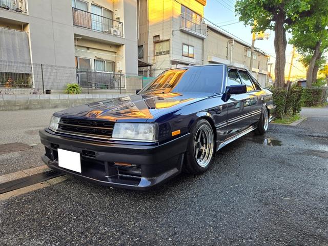スカイライン ターボGT-E Xエクストラ 走行7万km代/フルエアロ/車高調/エクイップ01/マフラー/TS-X25/当時物momo32Φステアリング/オートワイパー/オーディオデッキ/全塗装/純正部品有/5MT/水中花シフト/L型エンジン(2枚目)