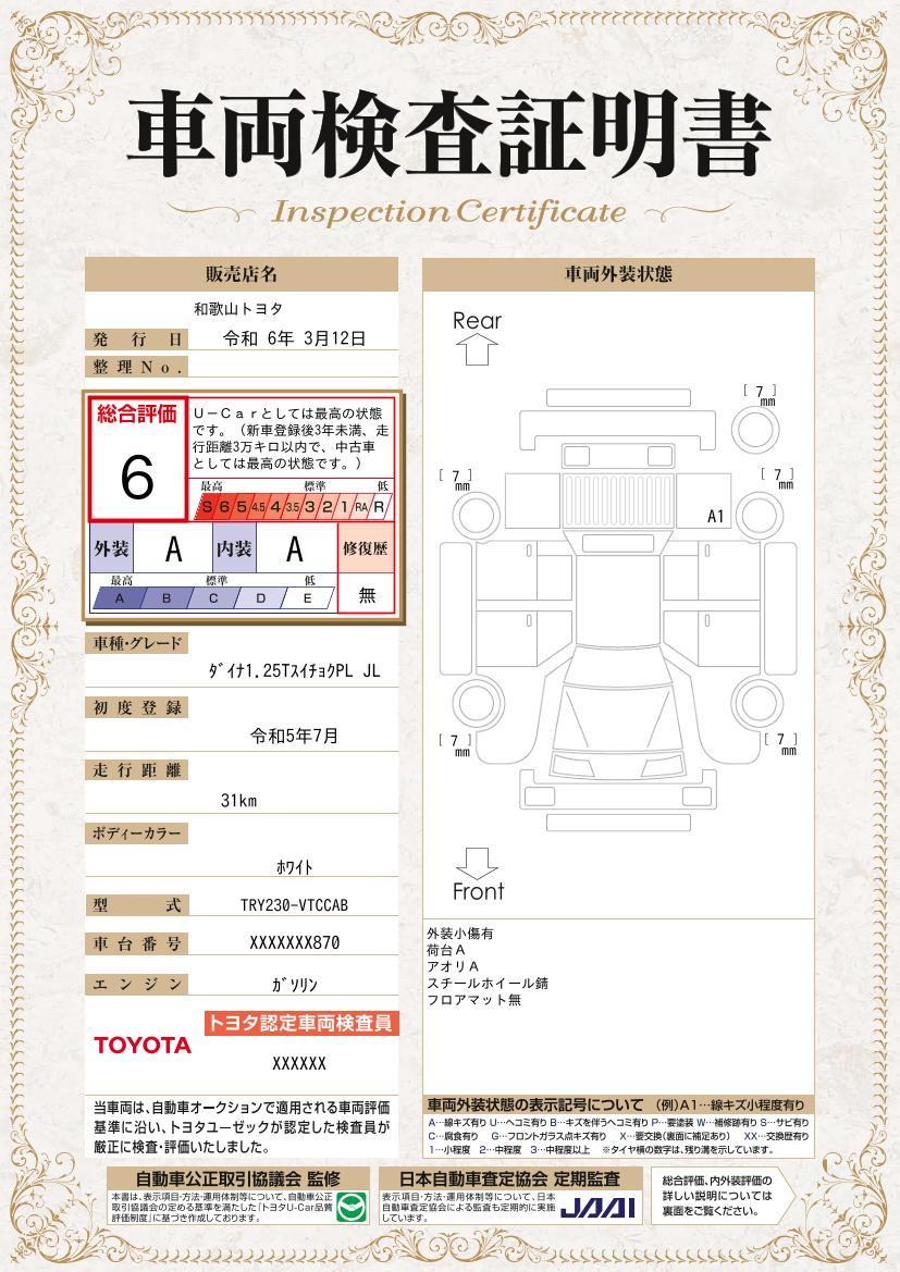 車両状態評価書