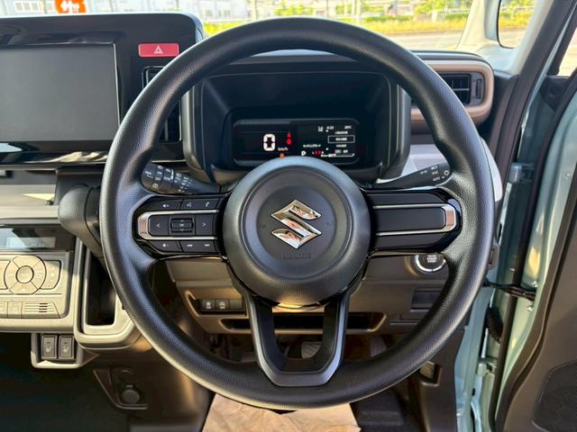 スペーシア ハイブリッドＸ　届出済未使用車／シートヒーター／衝突被害軽減ブレーキ／コーナーセンサー／両側パワスラ／アイドリングストップ／オットマン／ステリングリモコン／電動格納ミラー／フルフラット／バックカメラ／オートライト（23枚目）