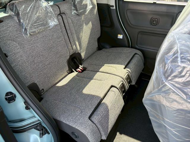 スペーシア ハイブリッドＸ　届出済未使用車／シートヒーター／衝突被害軽減ブレーキ／コーナーセンサー／両側パワスラ／アイドリングストップ／オットマン／ステリングリモコン／電動格納ミラー／フルフラット／バックカメラ／オートライト（31枚目）