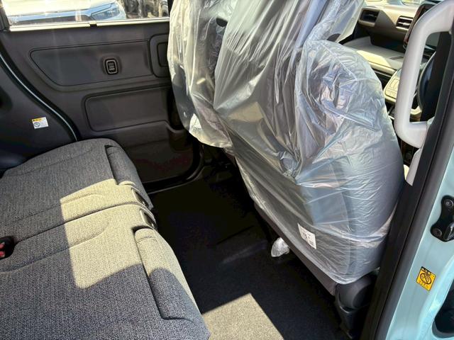 スペーシア ハイブリッドＸ　届出済未使用車／シートヒーター／衝突被害軽減ブレーキ／コーナーセンサー／両側パワスラ／アイドリングストップ／オットマン／ステリングリモコン／電動格納ミラー／フルフラット／バックカメラ／オートライト（33枚目）
