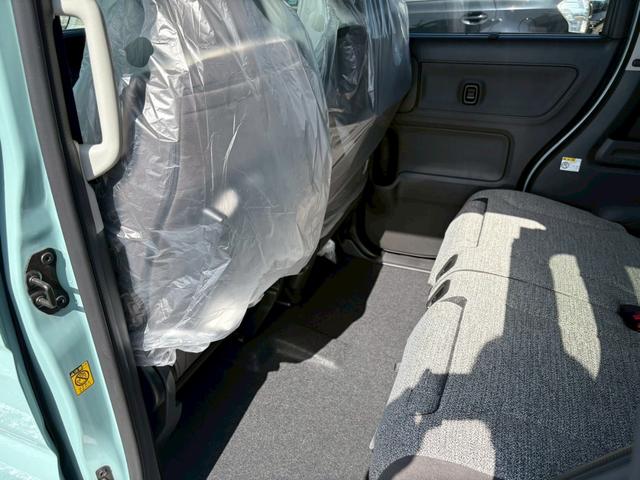 スペーシア ハイブリッドＸ　届出済未使用車／シートヒーター／衝突被害軽減ブレーキ／コーナーセンサー／両側パワスラ／アイドリングストップ／オットマン／ステリングリモコン／電動格納ミラー／フルフラット／バックカメラ／オートライト（36枚目）