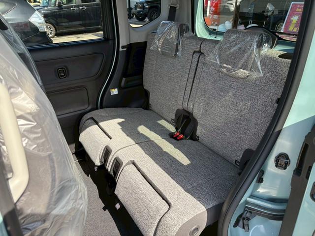 スペーシア ハイブリッドＸ　届出済未使用車／シートヒーター／衝突被害軽減ブレーキ／コーナーセンサー／両側パワスラ／アイドリングストップ／オットマン／ステリングリモコン／電動格納ミラー／フルフラット／バックカメラ／オートライト（37枚目）