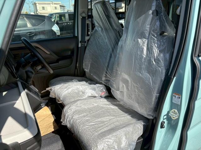 スペーシア ハイブリッドＸ　届出済未使用車／シートヒーター／衝突被害軽減ブレーキ／コーナーセンサー／両側パワスラ／アイドリングストップ／オットマン／ステリングリモコン／電動格納ミラー／フルフラット／バックカメラ／オートライト（39枚目）