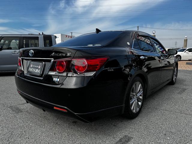 クラウンハイブリッド アスリートＳ　純正ナビゲーション（フルセグＴＶ・ＢＴ・ＡＵＸ・ＣＤ・ＤＶＤ・ＡＭ・ＦＭ）クルーズコントロール／横滑り防止装置／障害物センサー／ＥＴＣ／バックカメラ／パワーシート（前席）／ＭＴモード／スマートキー（5枚目）