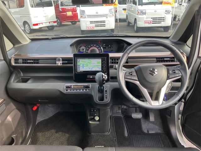 ワゴンＲカスタムＺ ハイブリッドＺＸ　社外７インチフルセグナビ・ＥＴＣ・コーナーセンサー・レーンキープアシスト・オートクルーズコントロール・衝突被害軽減システム・オートライト・ＬＥＤヘッドランプ・スマートキー・アイドリングストップ（2枚目）