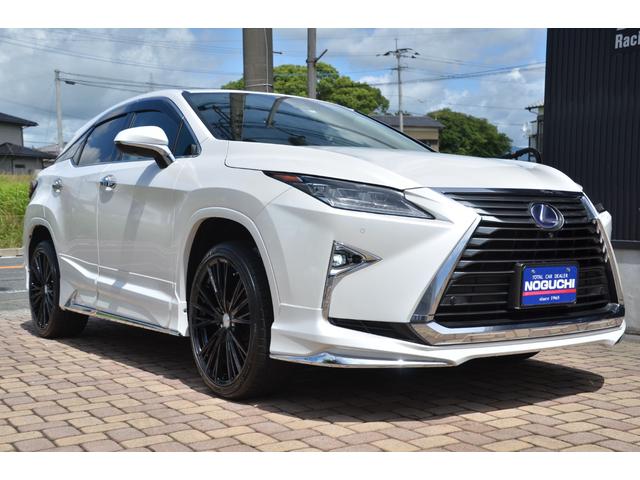 ｒｘ レクサス ｒｘ４５０ｈ バージョンｌ 純正ｏｐ 新品含むカスタムパーツ計１０１万円以上付き モデリスタフルエアロ 新品２１インチアルミ タイヤ付き モデリスタマフラー 本革 ｏｐアダクティブハイビーム 新品メッキパーツ その他フル装備 福岡県