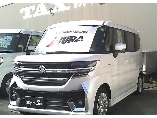 スペーシアカスタム ハイブリッドGS スマートキー 片側電動スライドドア 横滑り防止装置 アイドリングストップ 運転席シートヒーター オートエアコン 電動格納ミラー UVカットガラス(2枚目)