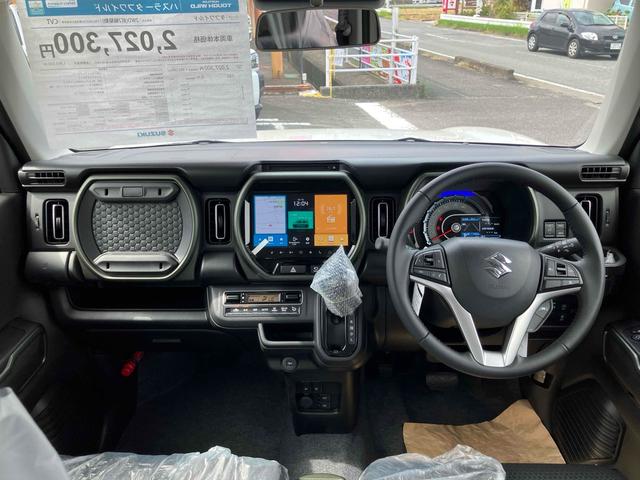 ハスラー タフワイルド　届出済未使用車　元展示車　全方位カメラ　９インチメーカーナビ　ＴＶ　ＣＤ／ＤＶＤ　クリアランスソナー　オートクルーズコントロール　レーンアシスト　衝突被害軽減システム　ＬＥＤヘッドランプ　スマートキー（2枚目）