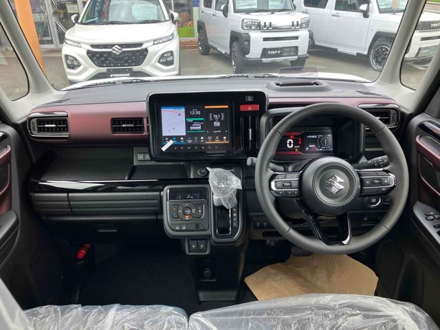 スペーシアカスタム ハイブリッドＸＳ　届出済未使用車　元展示車　９インチメーカーナビ　ＴＶ　全方位カメラ　両側電動スライドドア　オートクルーズコントロール　レーンアシスト　衝突被害軽減システム　オートライト　ＬＥＤヘッドランプ（2枚目）