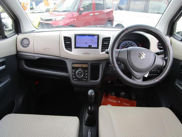 ワゴンR FX 5速マニュアル車 フルセグMナビ Bluetooth対応 前後ドラレコ DVDプレーヤー ETC キーレス アイドリングストップ AUTOエアコン フルフラット 電動格納ドアミラー(9枚目)