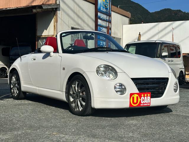 コペン アクティブトップ 車検2年付 電動オープン レッド革シート 両席シートヒーター 社外アルミホイール ETC DVD CD ブラックレザー ツインドリンクホルダー(2枚目)