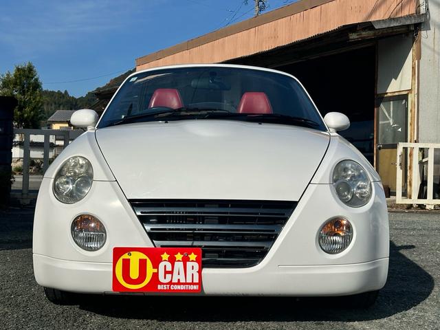 コペン アクティブトップ 車検2年付 電動オープン レッド革シート 両席シートヒーター 社外アルミホイール ETC DVD CD ブラックレザー ツインドリンクホルダー(3枚目)