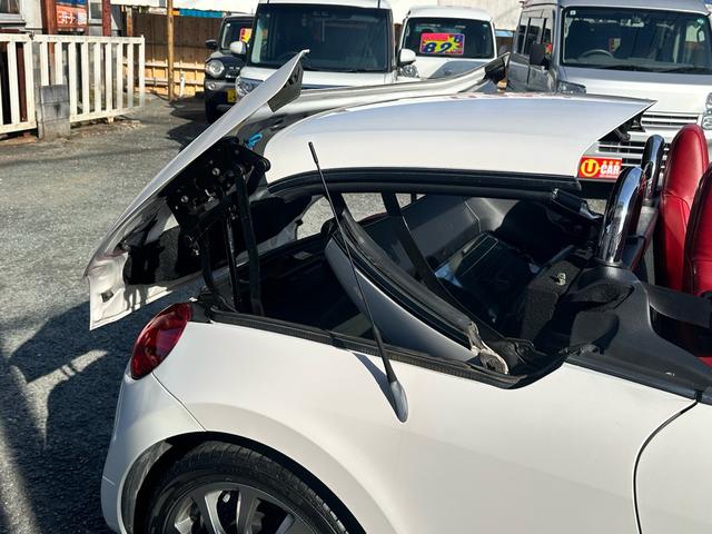 コペン アクティブトップ 車検2年付 電動オープン レッド革シート 両席シートヒーター 社外アルミホイール ETC DVD CD ブラックレザー ツインドリンクホルダー(32枚目)