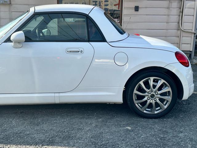 コペン アクティブトップ 車検2年付 電動オープン レッド革シート 両席シートヒーター 社外アルミホイール ETC DVD CD ブラックレザー ツインドリンクホルダー(34枚目)