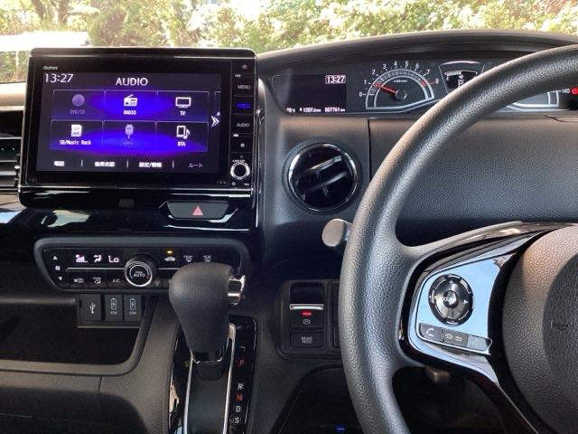 N-BOXカスタム L 純正ナビ フルセグ リアカメラ 両席電動スライドドア Pソナー サイドエアバッグ ナビTV Aストップ シートヒータ ベンチシート キーフリーシステム LEDライト クルーズコントロール AC ETC(2枚目)