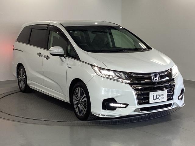 オデッセイハイブリッド ハイブリッドアブソルート・ホンダセンシング　純正メモリーナビ　パワーシート　ＥＴＣ　サイドカーテンエアバック　リアカメラ　Ｐシート　フルオートエアコン　ＡＢＳ　キーレス　ＶＳＡ　Ｗエアバッグ　ＬＥＤライト　３列シート　パワーウィンドウ　ナビＴＶ（7枚目）