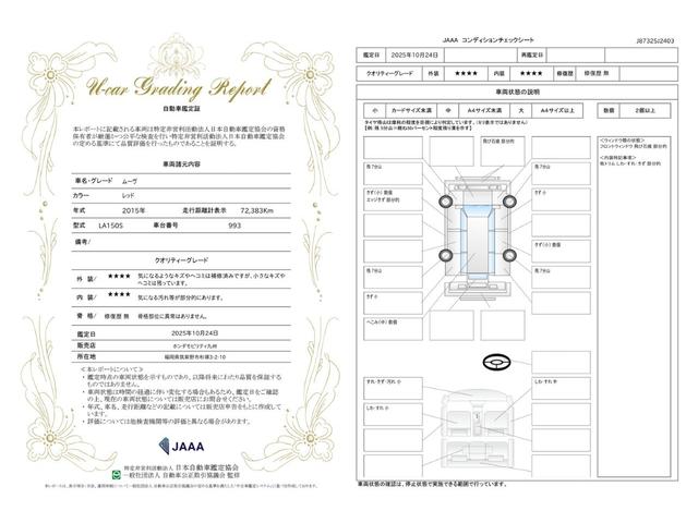 車両状態評価書