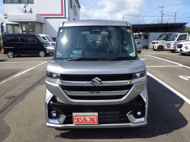 スペーシアカスタム ハイブリッドＸＳ　４ｋｍ　届出済未使用車　左右後部座席シートオットマン　両側電動スライド　ＬＥＤヘッドライト＆フォグ　ヘッドアップディスプレイ　２シートヒーター　室内サーキュレータ　左右リアドアロールサンシェード（2枚目）