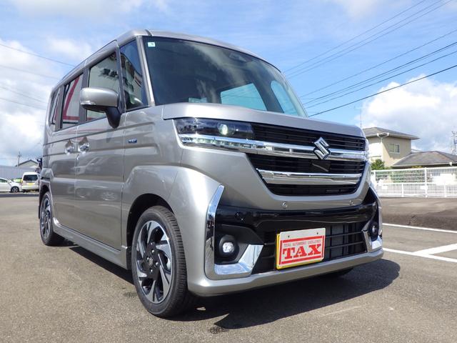 スペーシアカスタム ハイブリッドＸＳ　４ｋｍ　届出済未使用車　左右後部座席シートオットマン　両側電動スライド　ＬＥＤヘッドライト＆フォグ　ヘッドアップディスプレイ　２シートヒーター　室内サーキュレータ　左右リアドアロールサンシェード（10枚目）
