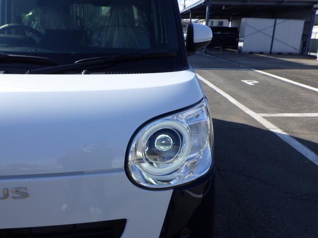 ムーヴキャンバス ストライプスＧ　シャイニングホワイト／レーザーブルー　３ｋｍ・届出済未使用車　ＬＥＤヘッドライト＆フォグランプ　両側電動スライドドア　２シートヒーター　バックカメラ＆ステリモ　純正フロアマット＆サイドバイザー（11枚目）