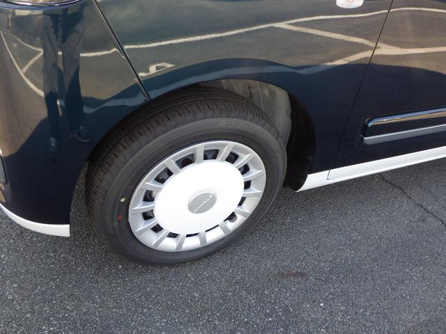 ムーヴキャンバス ストライプスＧ　シャイニングホワイト／レーザーブルー　３ｋｍ・届出済未使用車　ＬＥＤヘッドライト＆フォグランプ　両側電動スライドドア　２シートヒーター　バックカメラ＆ステリモ　純正フロアマット＆サイドバイザー（14枚目）